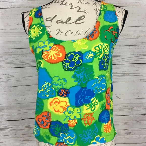 VTG BIG HED Designs Top Tank Colorful Sleeveless S - Picture 2 of 5